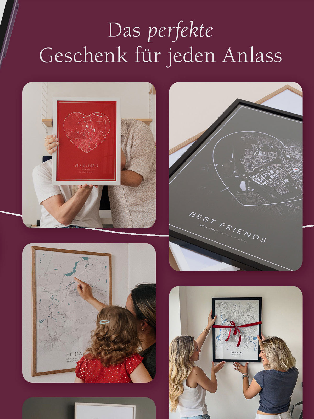 Personalisierte Kartenposter als perfektes Geschenk für jeden Anlass – individuell gestaltet für Freunde, Familie und besondere Momente