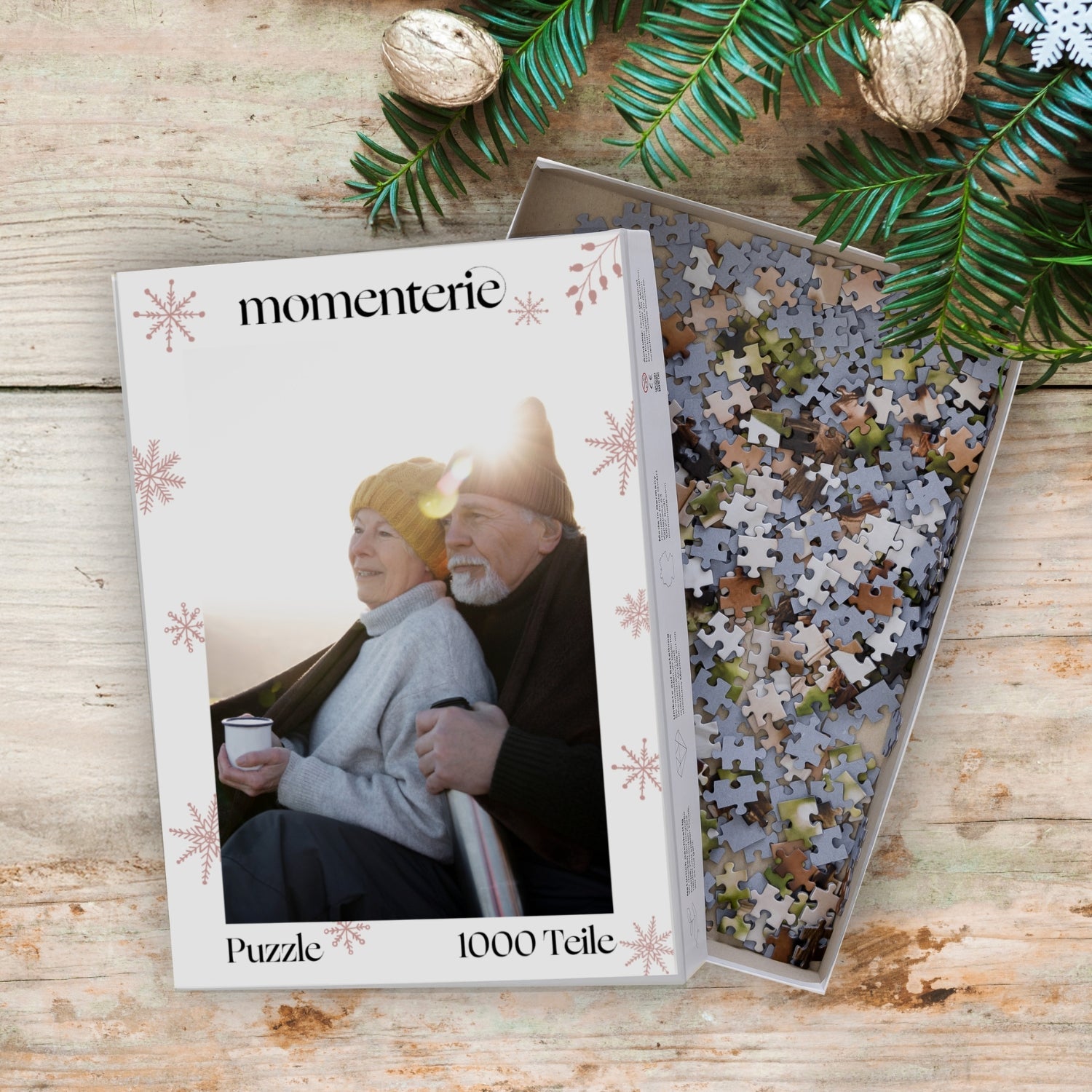 Personalisiertes Fotopuzzle zu Weihnachten für Eltern – individuelles Puzzle mit eigenem Foto als liebevolles und kreatives Weihnachtsgeschenk für Mama und Papa